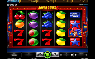 Super Joker 40 slotová hra vo Fortuna Slovenskom online kasíne
